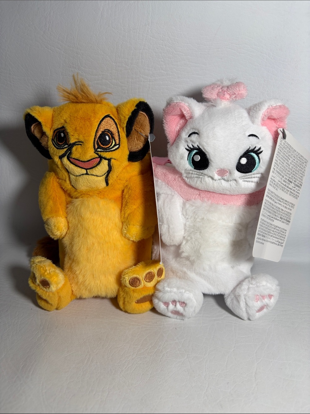 Disney Plush Water Bottle Holders Lion King Simba & Aristocats Marie Bundle